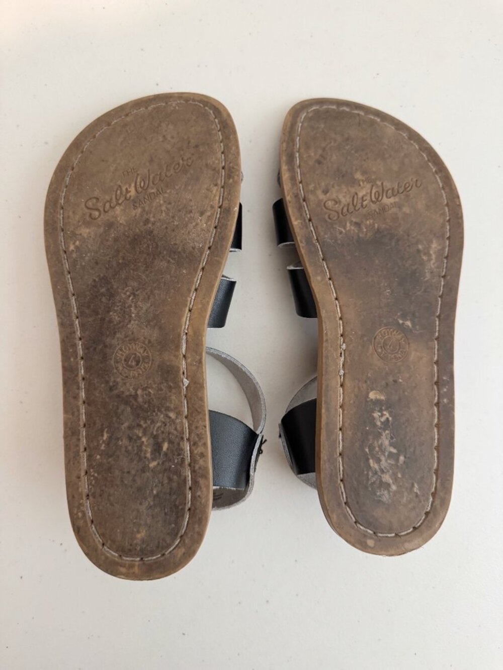 Salt Water Original Sandals Womens Size 6 Black Water Friendly Leather Coastal - Picture 10 of 12